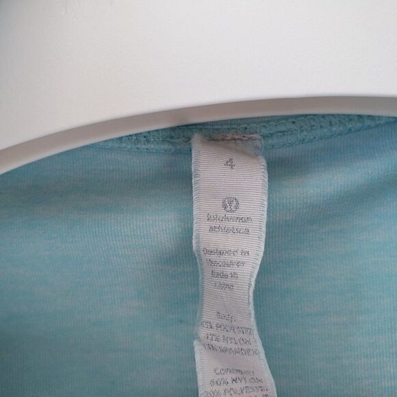 Lululemon Instride Jacket Size 4 Light Blue Striped Omega Logo Long Length - Picture 6 of 9